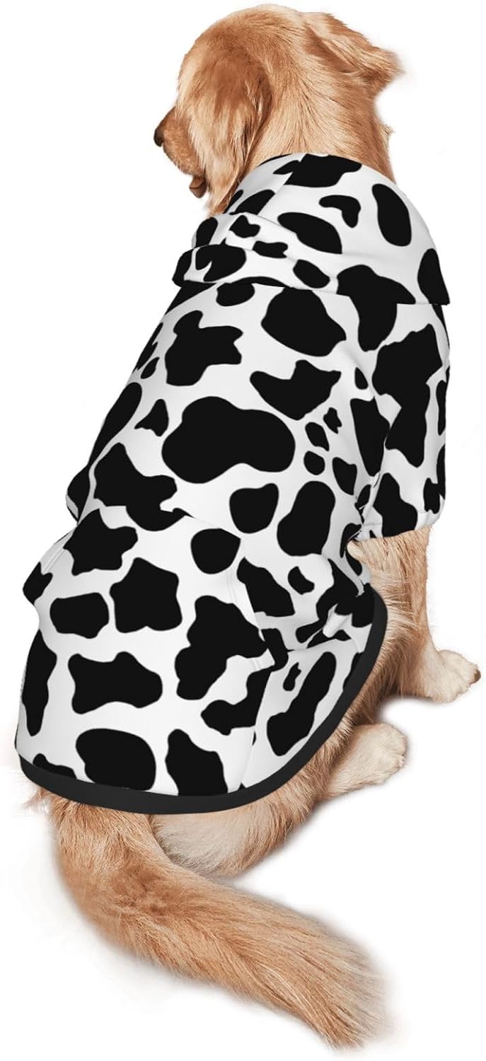 Cow Print Dog Hoodie - Stylish Pet Sweatshirt