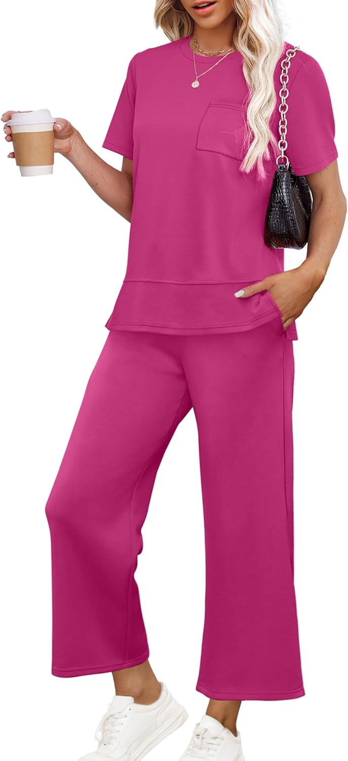 OFEEFAN Women's Lounge Sets: Stylish Wide Leg Loungewear Outfit
