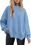 Womens Oversized Batwing Sweater Crewneck - Cozy Fall Knit