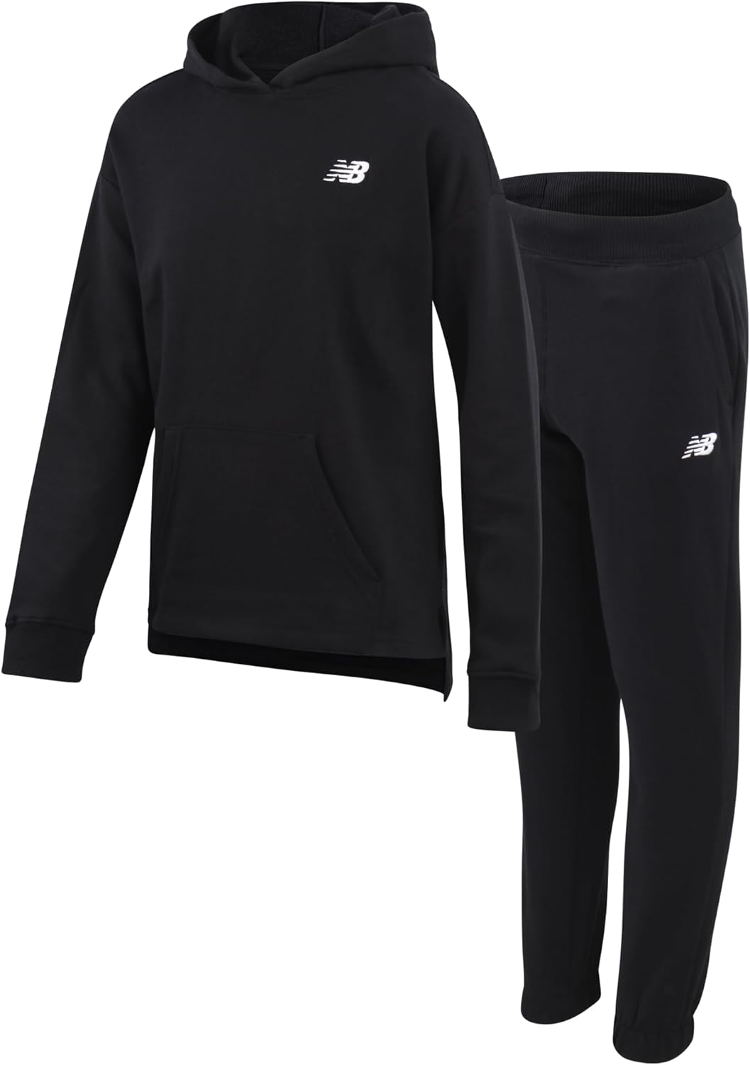 Cozy Girls' Activewear Set - Fleece Pullover & Joggers by New Balance