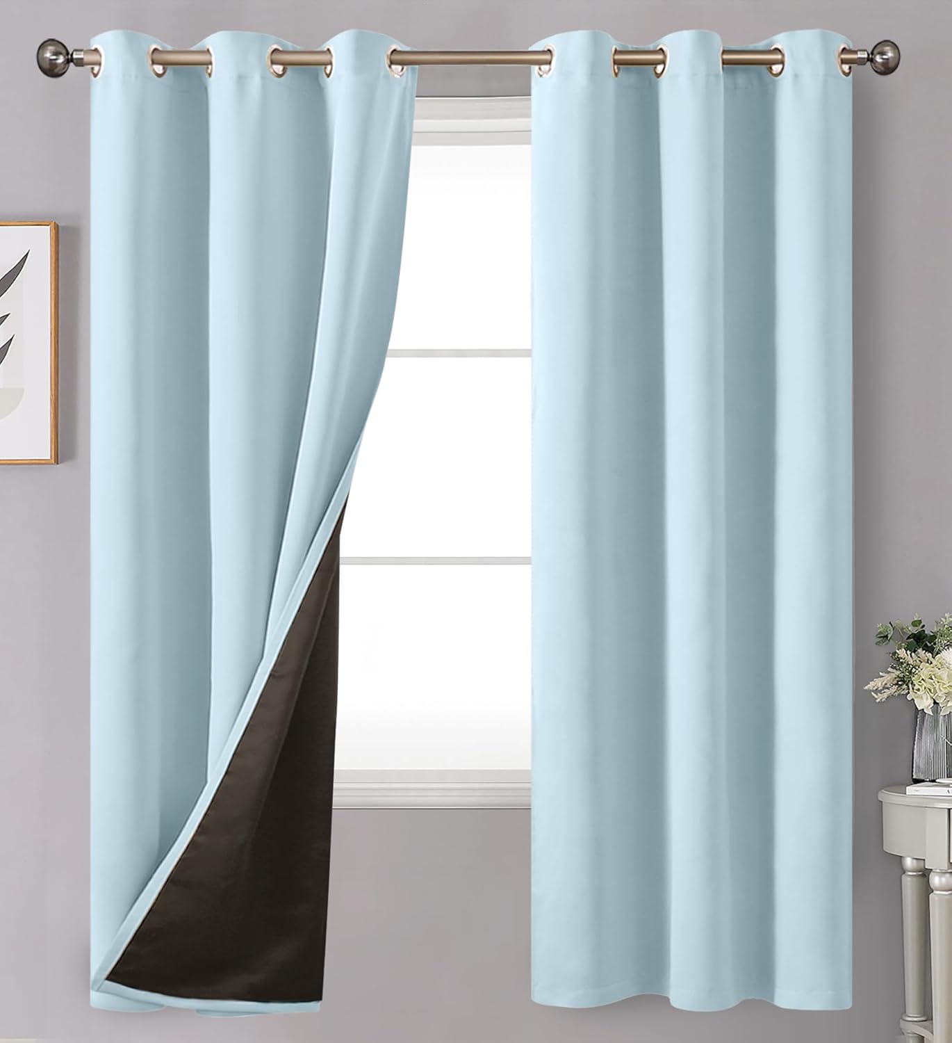 YoungsTex 100% Blackout Curtains for Kids Bedroom and Living Room