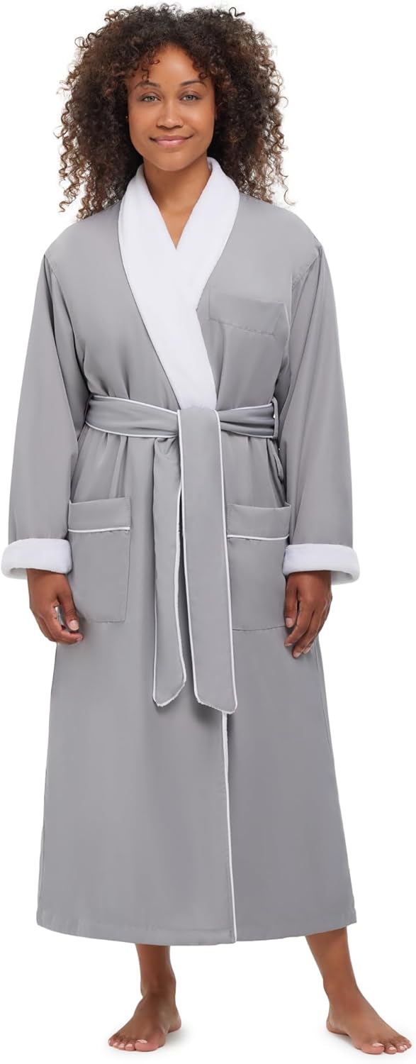 Plush Lined Microfiber Bath Robe for Ultimate Comfort and Style
