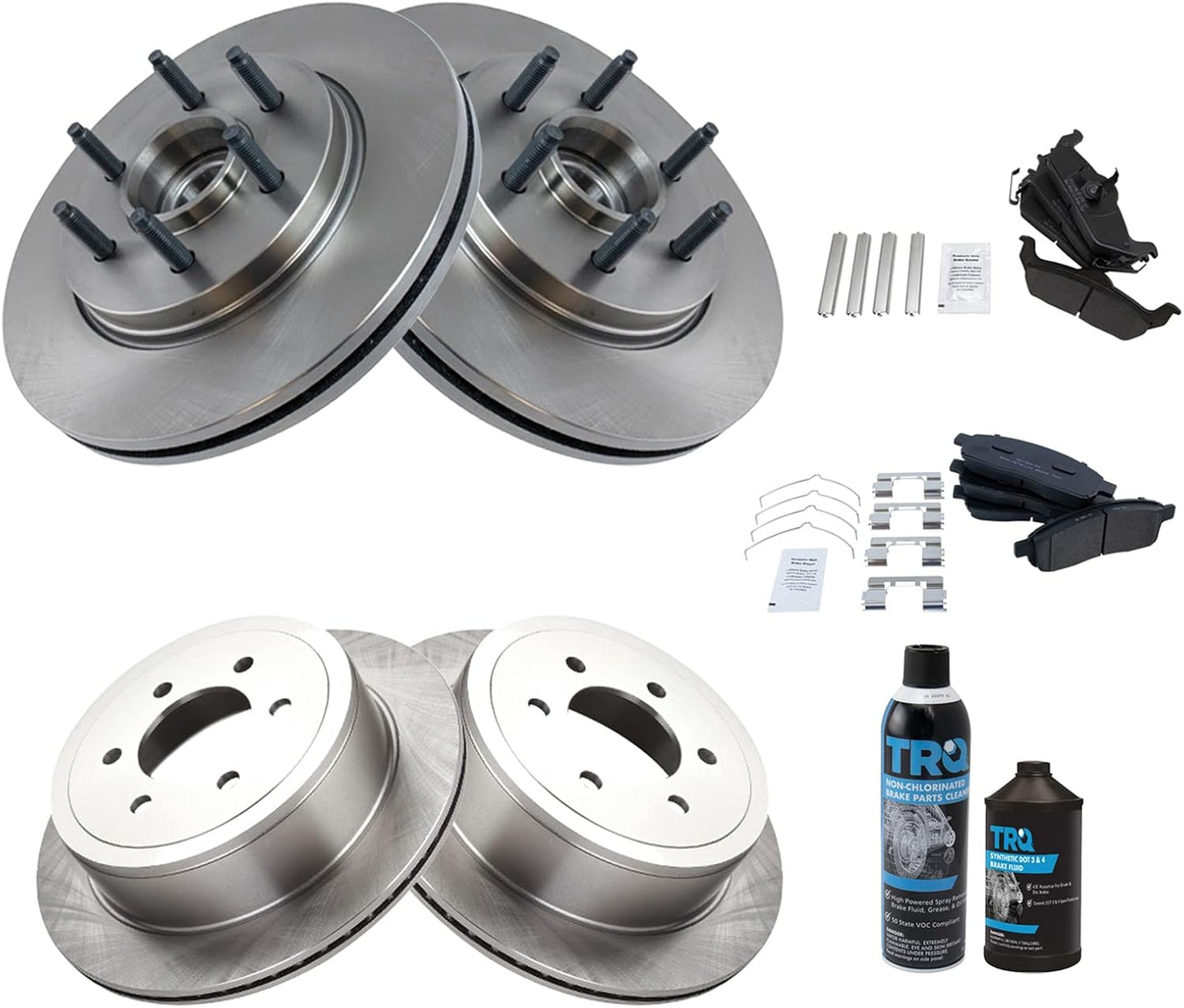 TRQ Brake Pad & Rotor Kit for 2004-2008 Ford F-150 Vehicles