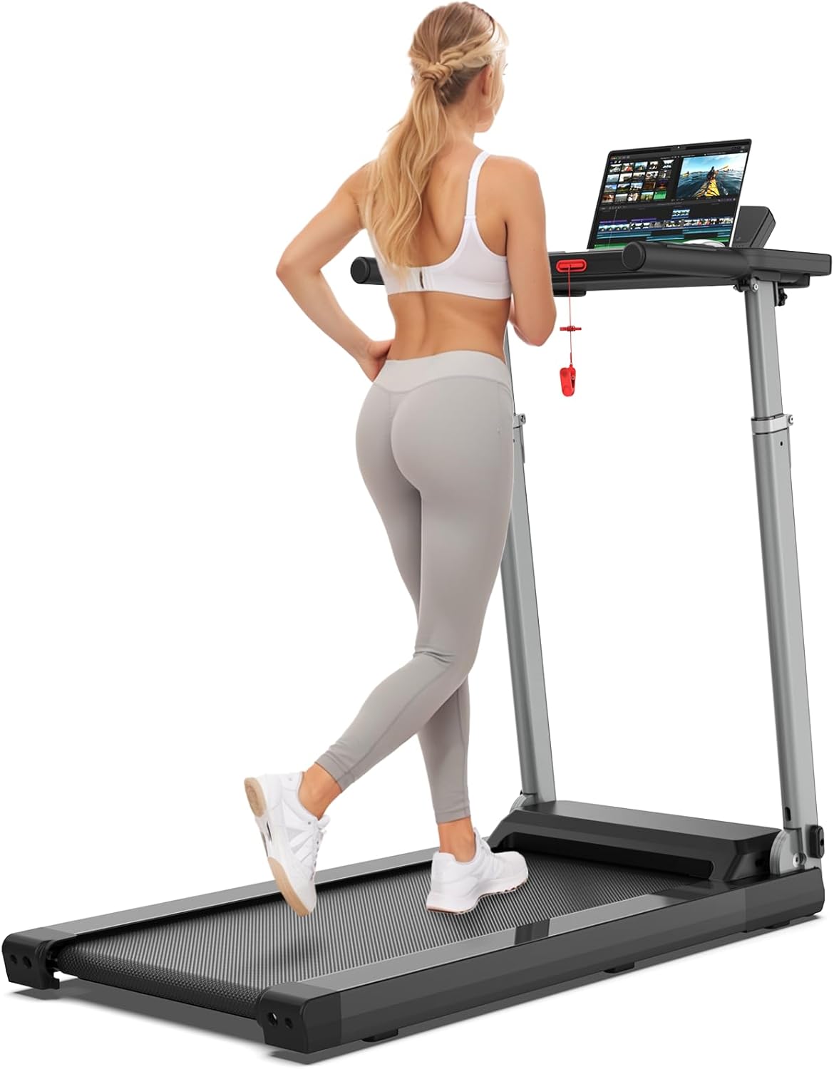 Foldable Bluetooth Treadmill - Adjustable Height - 300 LBS Capacity!