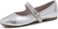 FEVERSOLE Women's Soft Cushion Mary Jane Flats - Extra