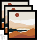 Black 24x24 Picture Frame Set of 3 - Clean Square Display for Wall