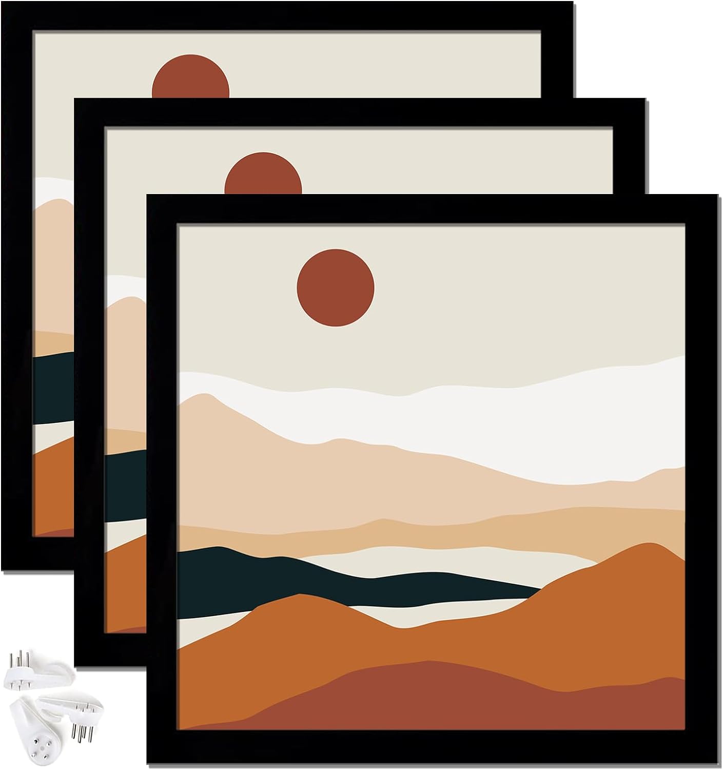 Black 24x24 Picture Frame Set of 3 for Collage and Display
