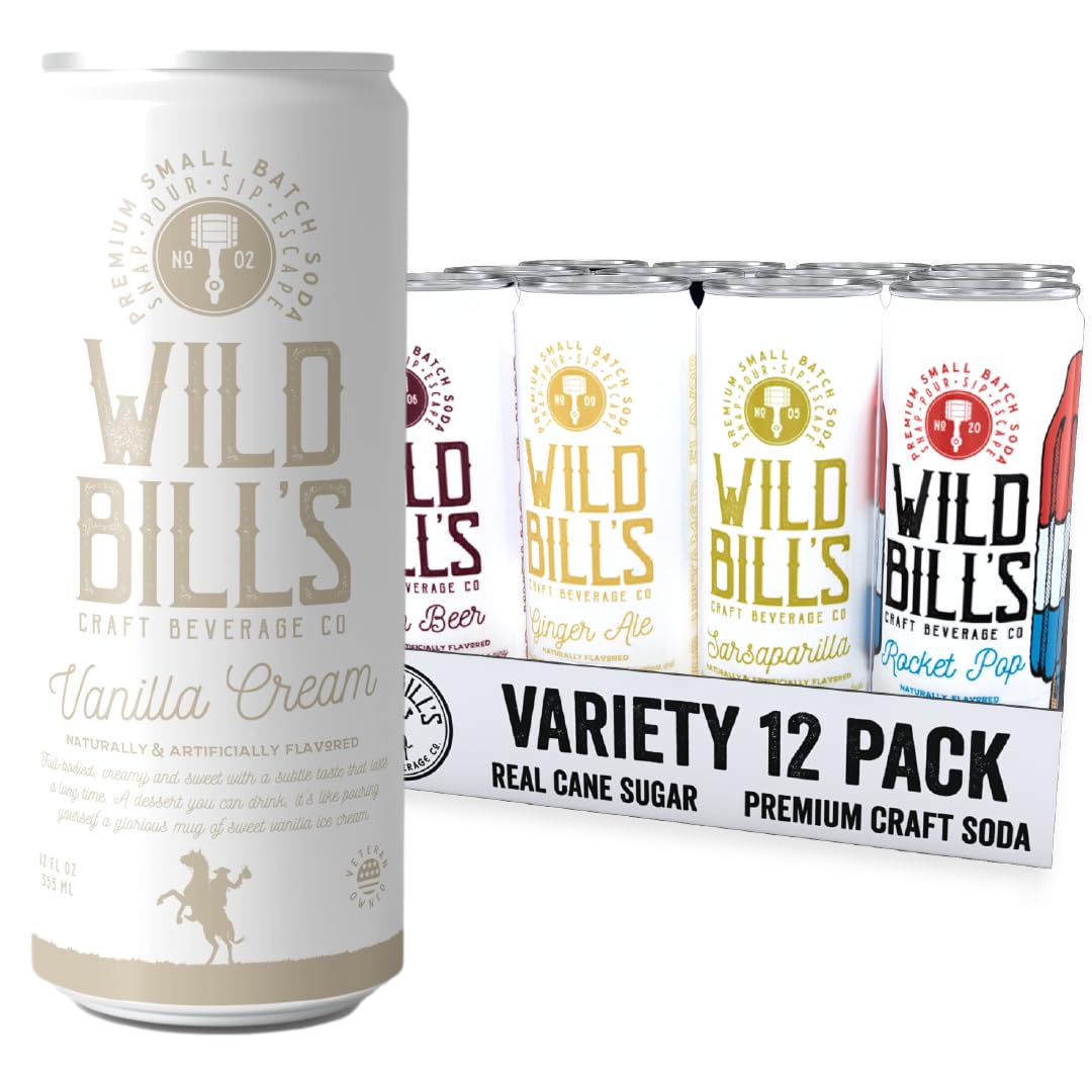 Wild Bill's 12 Flavor Craft Soda Variety Pack for All Tastes