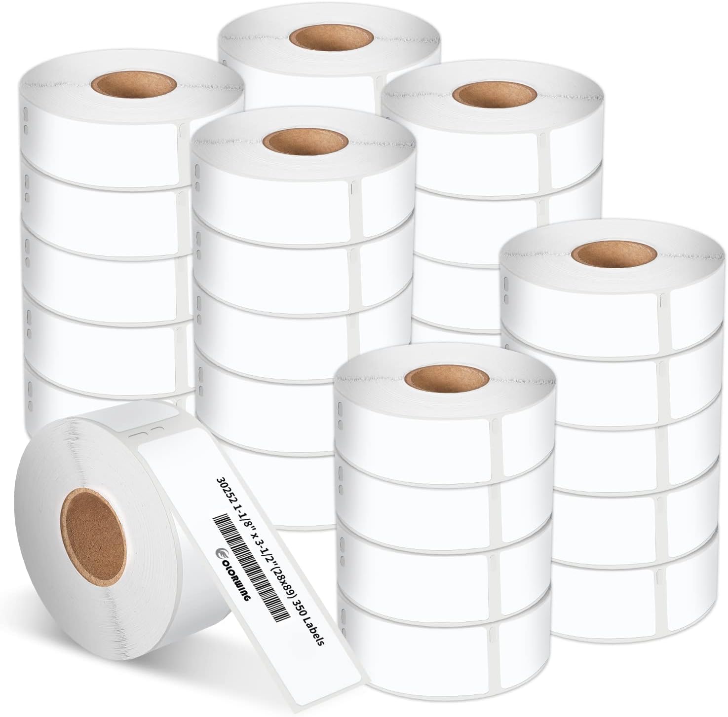 COLORWING 1-1/8in x 3-1/2in Label Refills for Dymo Printers