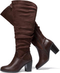 Luoika Women's Extra Wide Calf Knee High Boots - Wide Width Chunky