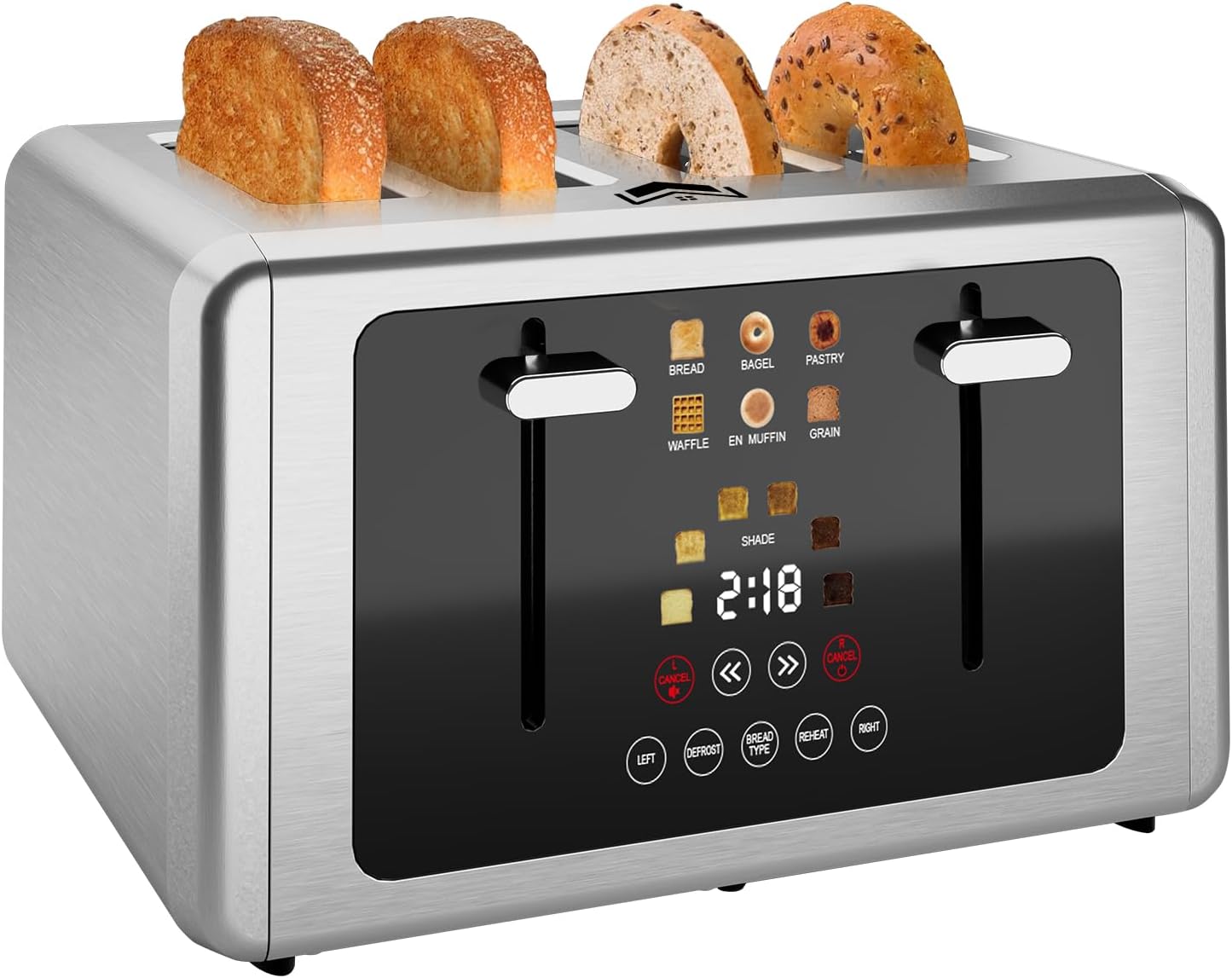 4 Slice Toaster with Touchscreen & Dual Control for Perfect Toast