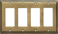 Switch Hits Satin Antique Brass Art Deco Step Light Switch Cover - GFI