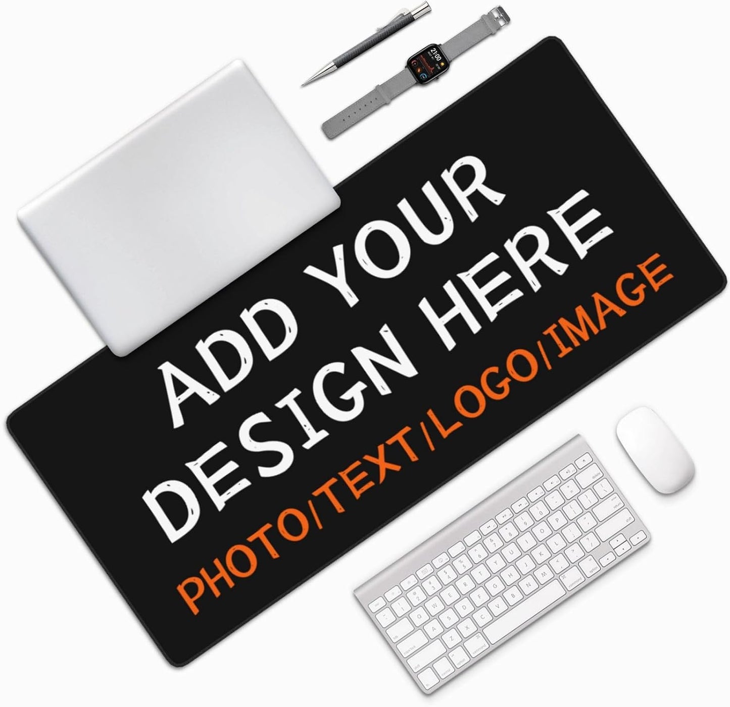 Personalized Waterproof Gaming Mouse Pad - Non-Slip Custom Desk Mat 15.7x35.4