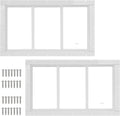 2 Pack 10 in x 18 in White Shed Window with Tempered Glass - Flush