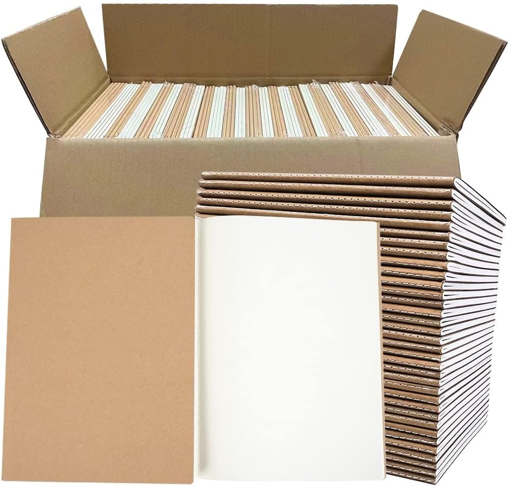 A5 Blank Kraft Notebooks Bulk for Writing and Sketching Needs