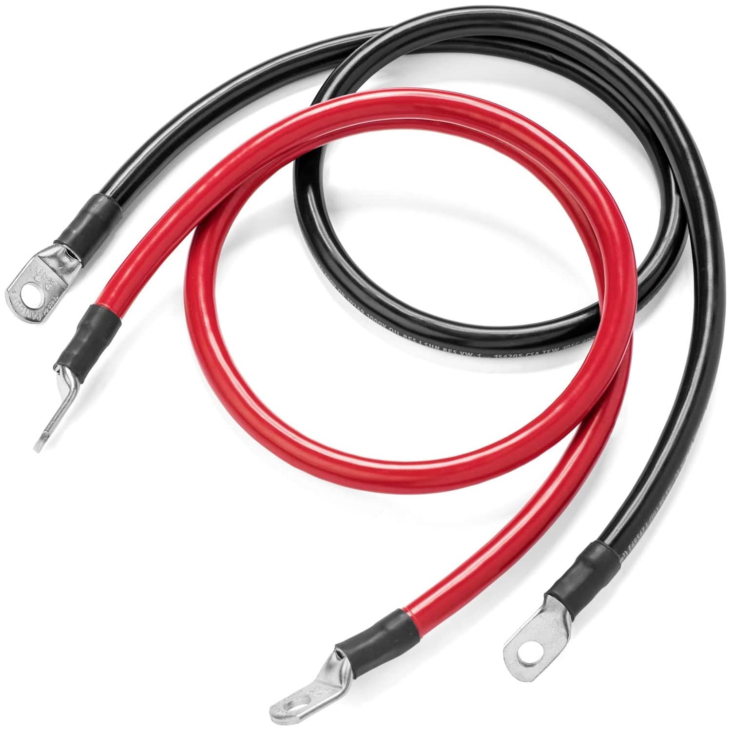 Spartan Power 8 Foot 4 Gauge AWG Battery Cable Set for Durability
