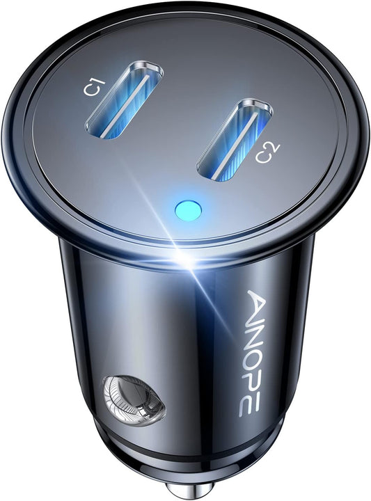 AINOPE 56W USBC Car Charger: Fast Charge 2 Devices!