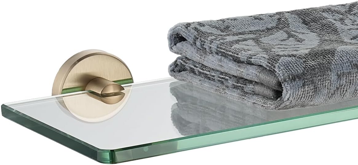 JQK Bathroom Glass Shelf for Stylish Shower Storage Solutions