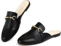 MUSSHOE Mules for Women Buckle Flats Comfortable Slip-On Loafers
