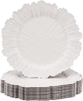 White Charger Plates Set of 12 13in Reef Plate Chargers - Elegant