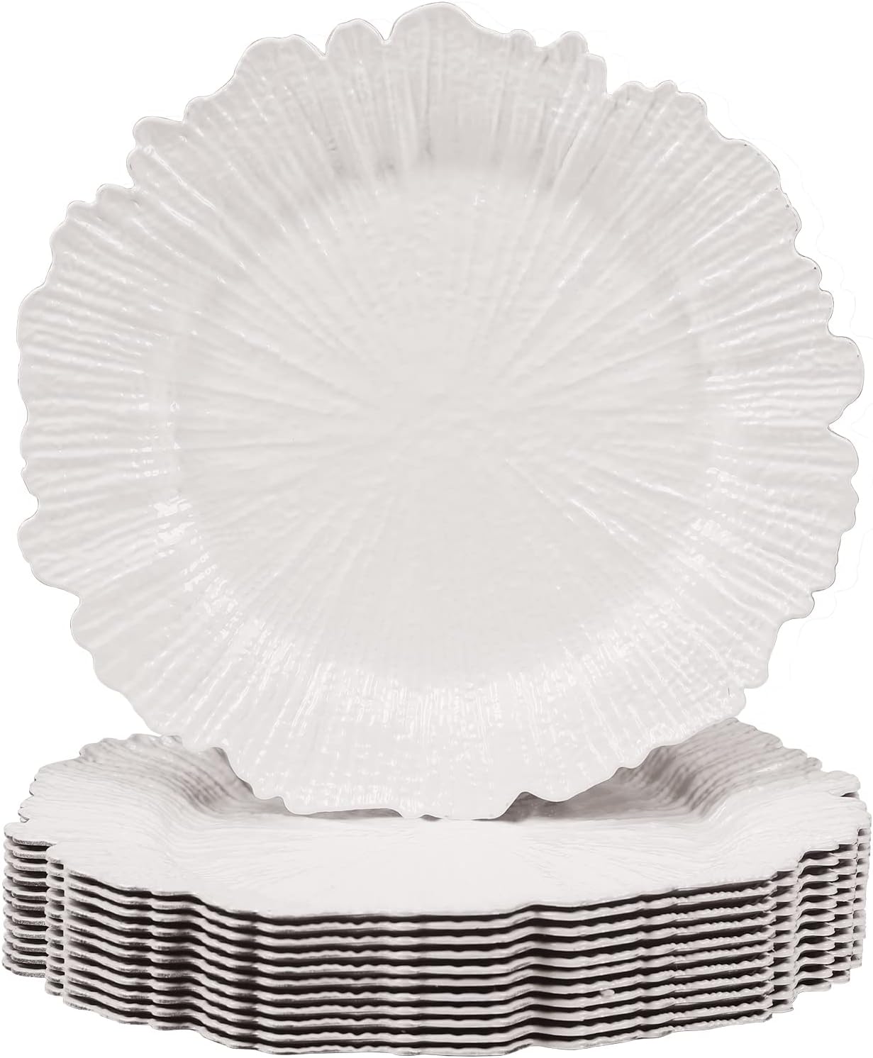 MAONAME White Charger Plates Set of 12 for Elegant Table Settings