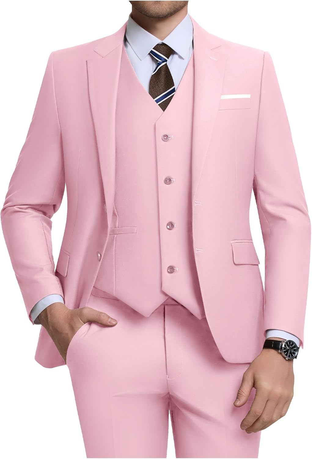 Men's 3 Piece Slim Fit Suit Set for Weddings and Business Events