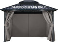 4-Panel 12ft x 14ft Gazebo Replacement Curtains - Double Zipper