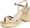 JOY IN LOVE Platform Heels for Women with Chunky Block Heel