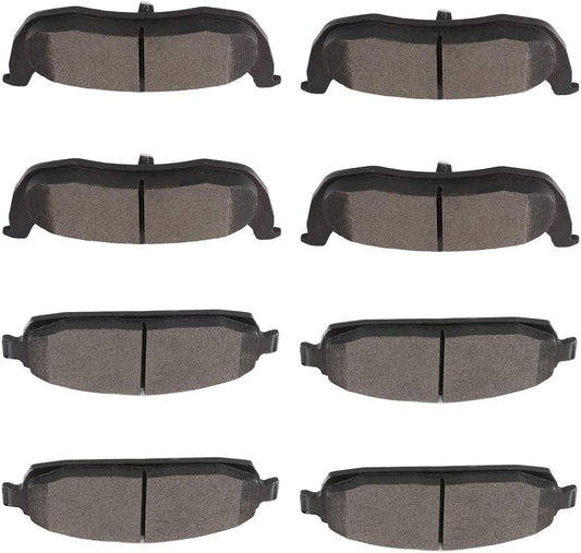 cciyu D1181 D1087 Front Rear Ceramic Brake Pads Kits for Jeep
