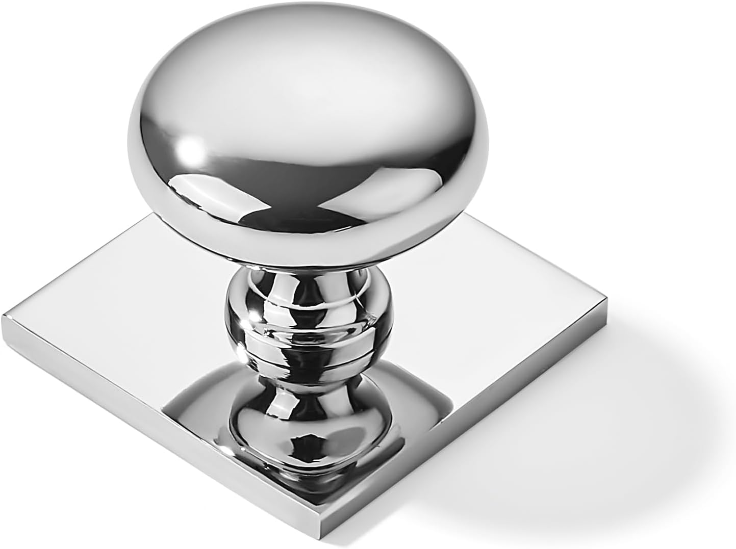 Polished Chrome Cabinet Knobs with Vintage Backplate - 10 Pack