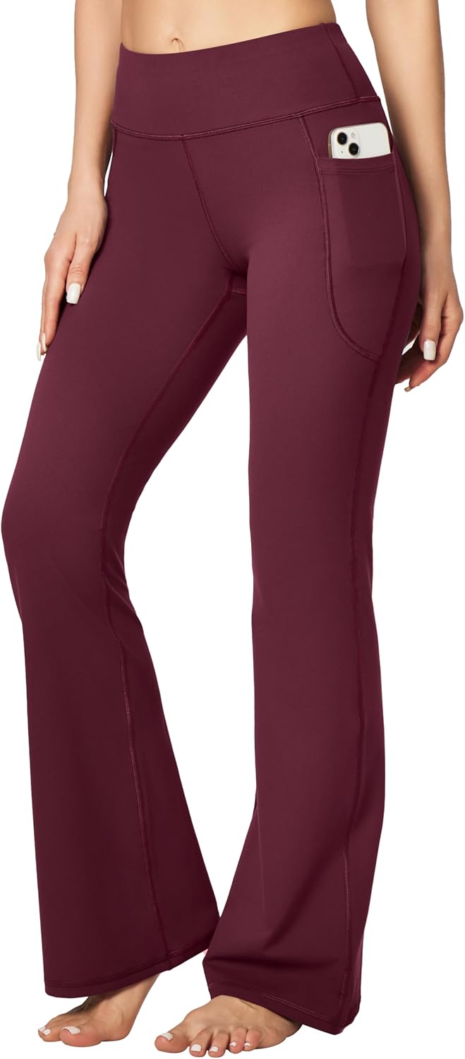 Heathyoga Women's Bootcut Yoga Pants with Pockets for Comfort