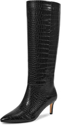 knee high boots for women with kitten heel and pointed (Style BPPZ)