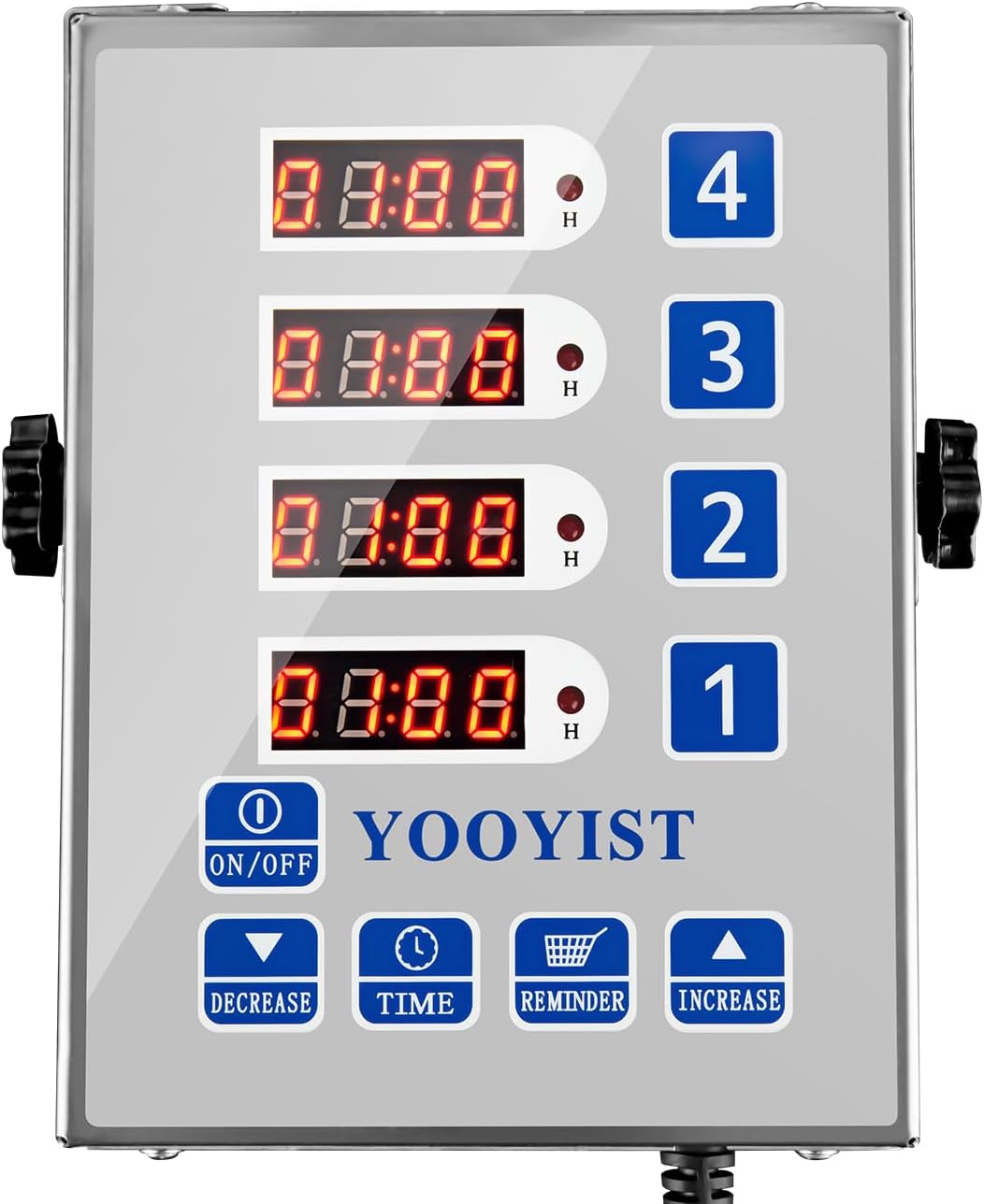 4 Channel Kitchen Timer for Cooking with Loud Alarm and LED