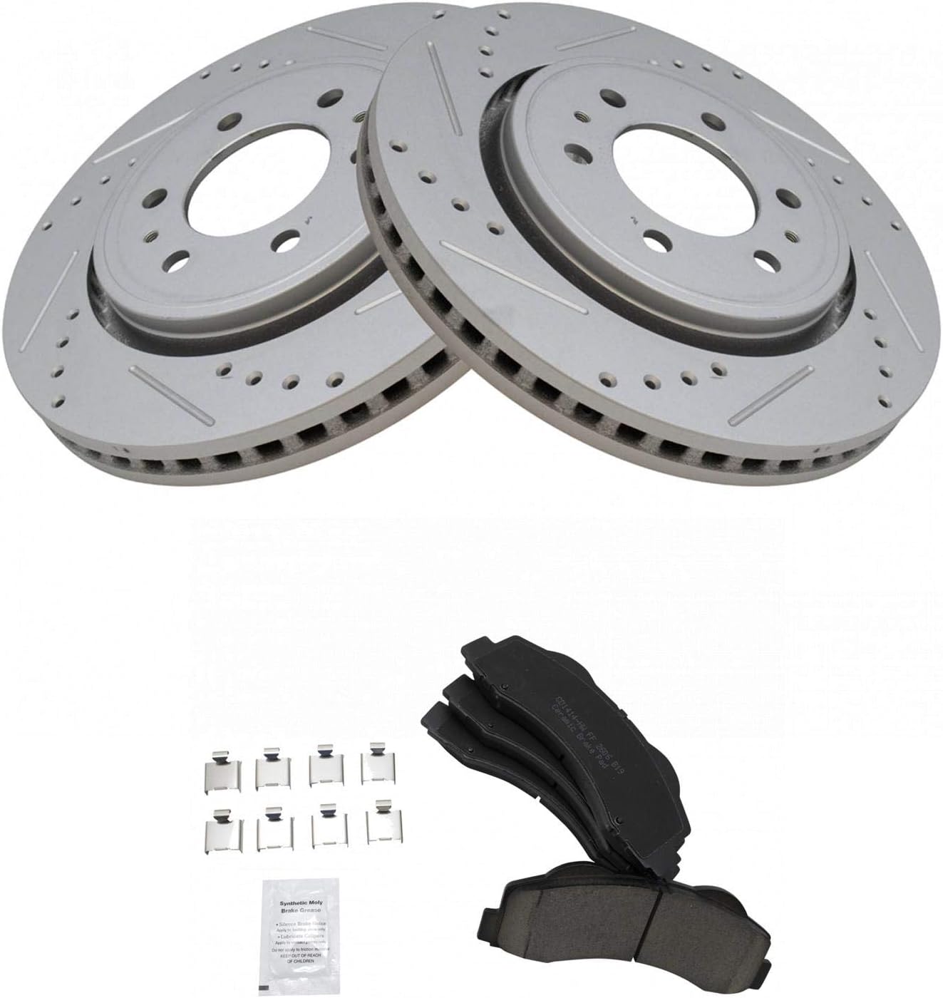 TRQ Front Performance Brake Pad & Rotor Kit for Ford Vehicles
