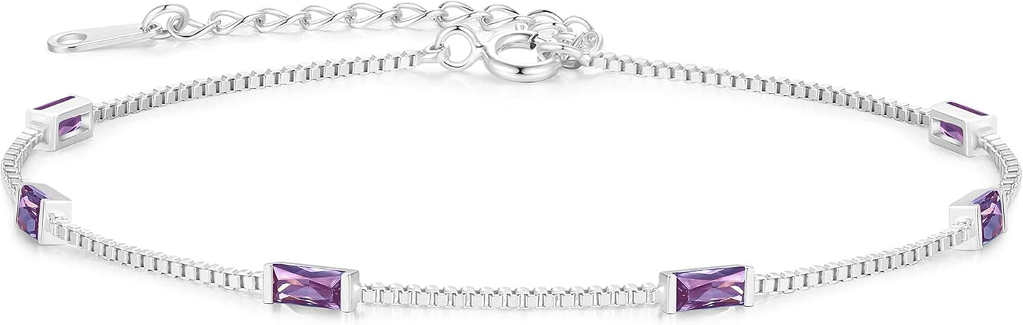 Elegant Birthstone Bracelets for Women in 925 Sterling Silver