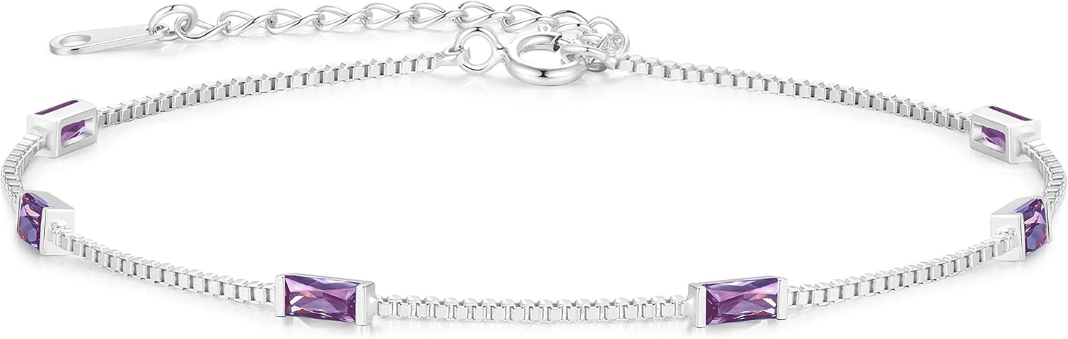 Elegant Birthstone Bracelets for Women in 925 Sterling Silver