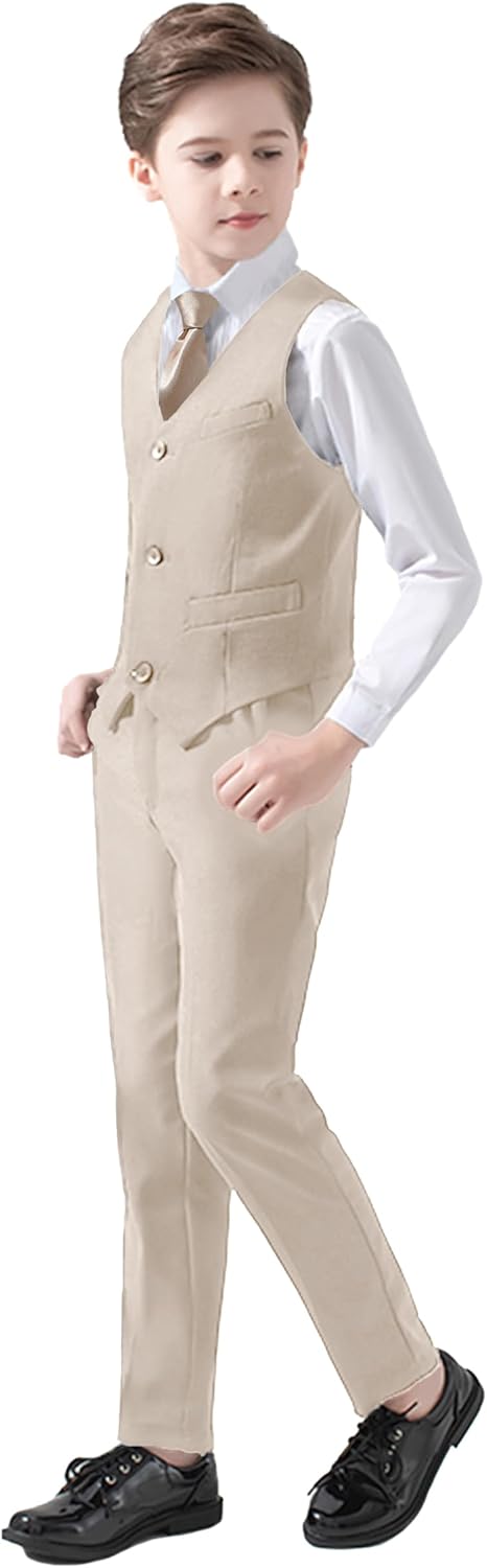 Boys Suits 5 Piece Slim Fit Suit for Kids Formal Wear Size 8