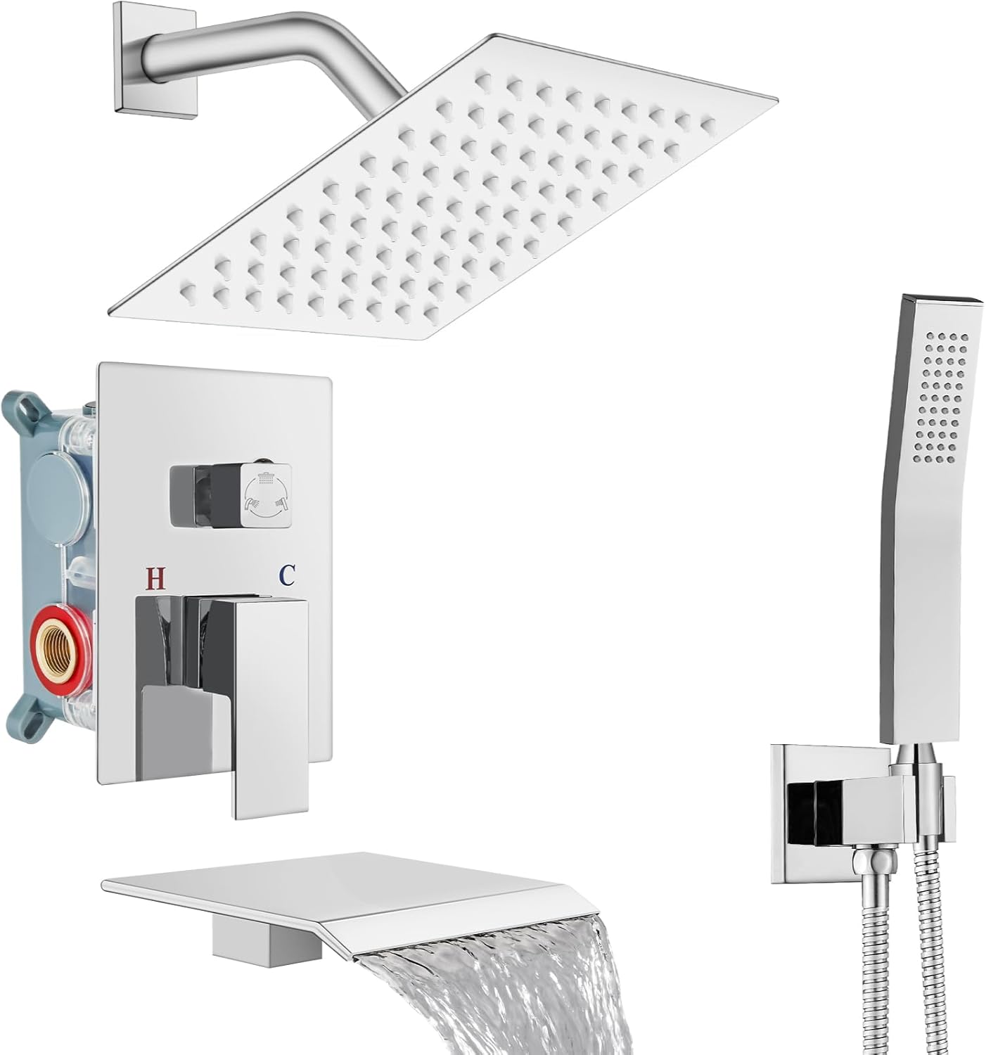 Midanya Shower System with Tub Spout for Luxurious Bathing