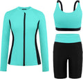 Arolina Womens Rash Guard Long Sleeve Swim Shirt Set - UPF 50 straps