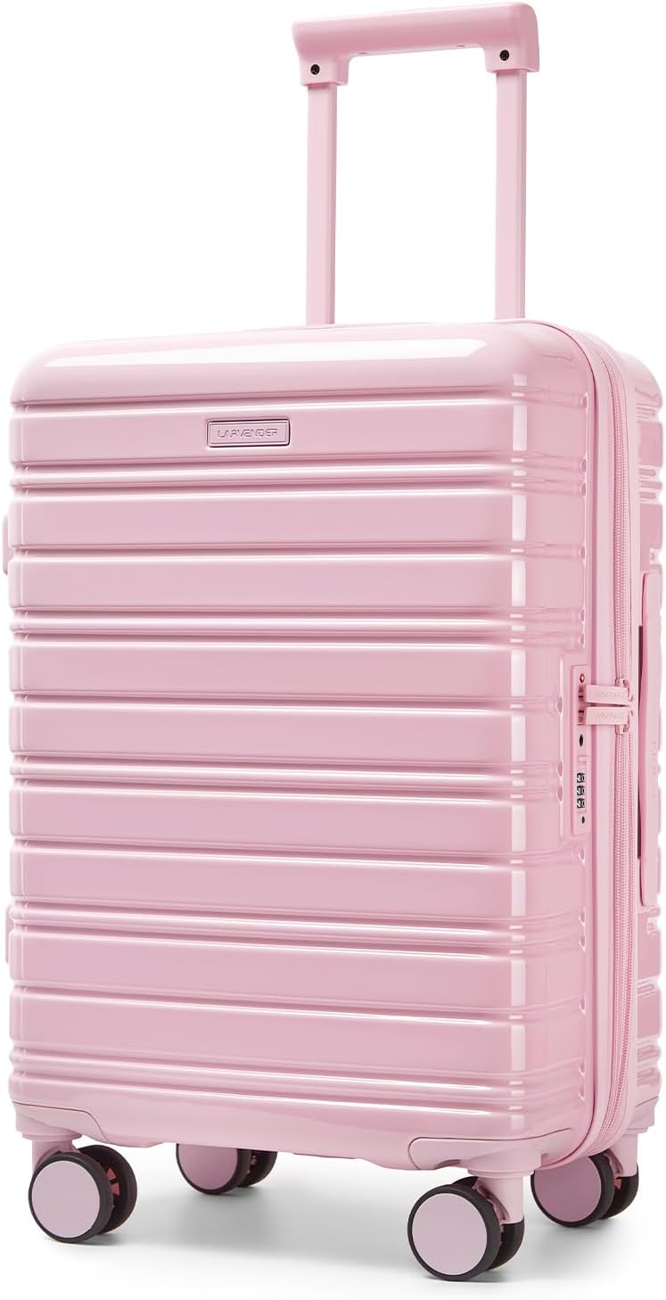 LARVENDER 20 Inch Expandable Carry On Luggage for Travel