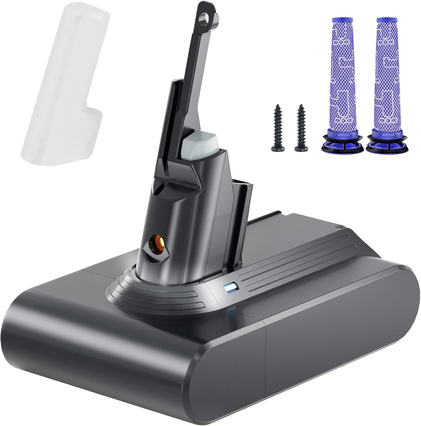 Morpilot 21.6V 4600mAh Battery Replacement for V7 Vacuums - 2 Filters Included