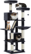 Tall Cat Tree 70.9 in Multi-Level Cat Tower - Roomy Vertical Play