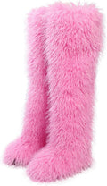 Black Thigh High Fur Boots for Women - Cozy Over the Knee Style