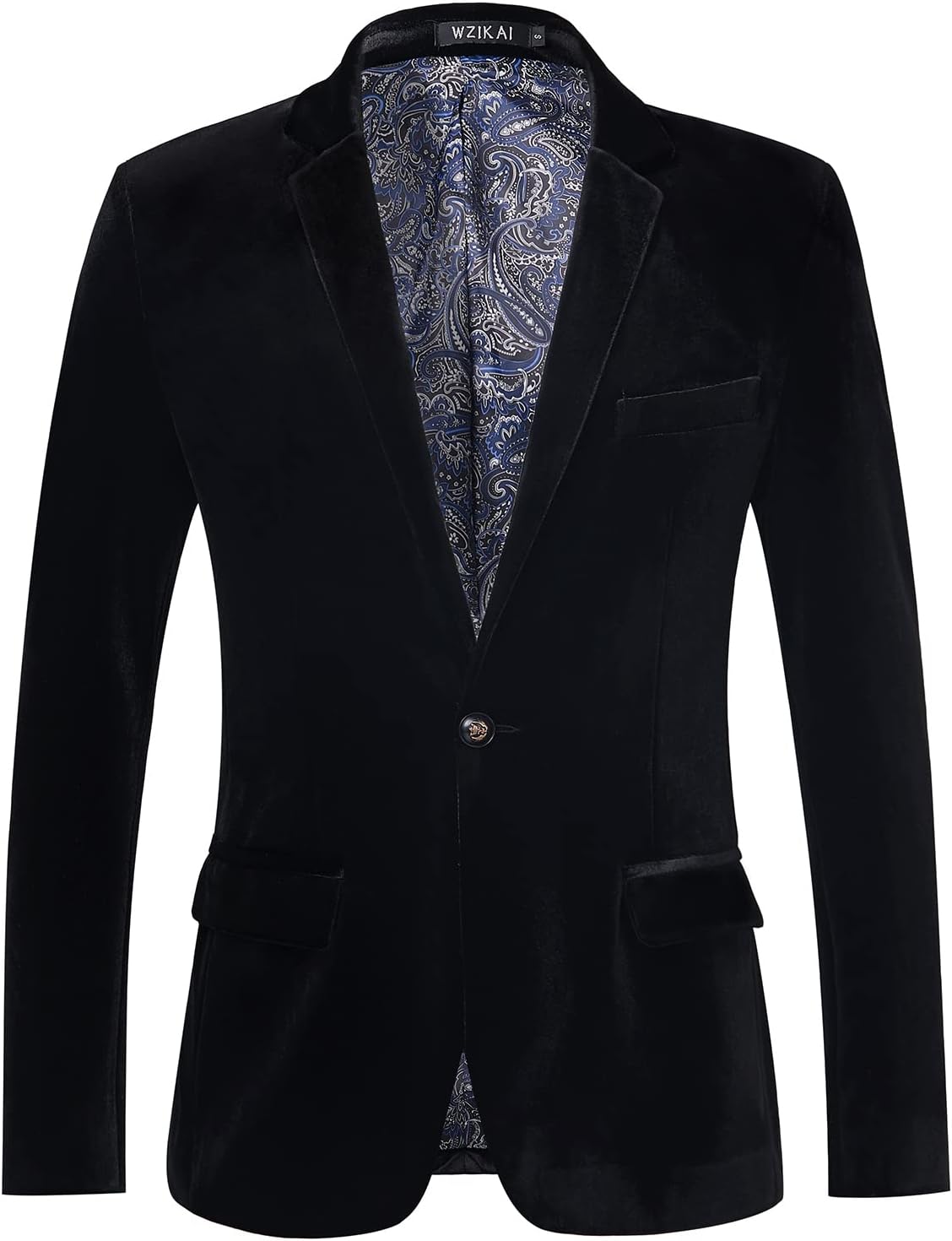 Stylish Velvet Blazer for Men - One Button Slim Fit Jacket