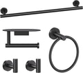 TURS Matte Black 5 Piece Bathroom Hardware Set - Durable SUS304