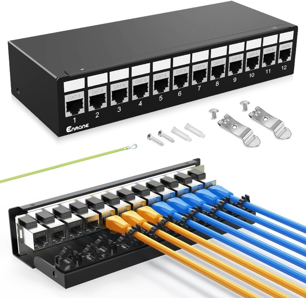 12 Port Patch Panel CAT6 Keystone for Home and Office Use