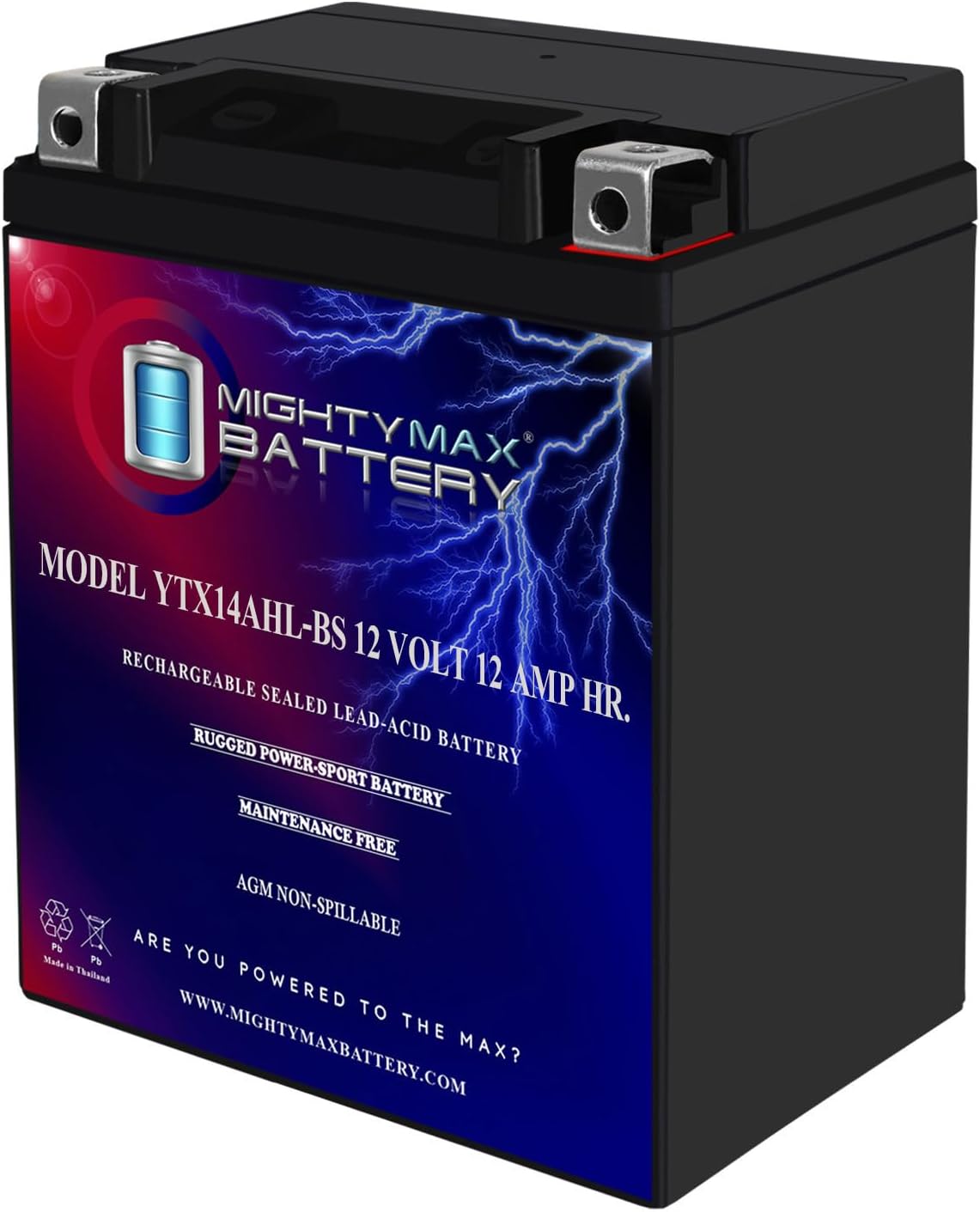 Mighty Max Battery YTX14AHL - Reliable 12V Motorcycle Battery