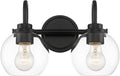 2-Light Bathroom Vanity Light Over Mirror Matte Black - Industrial