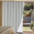 Linen Blackout Curtains 100% Blackout Patio Door Panel - Glacier Gray
