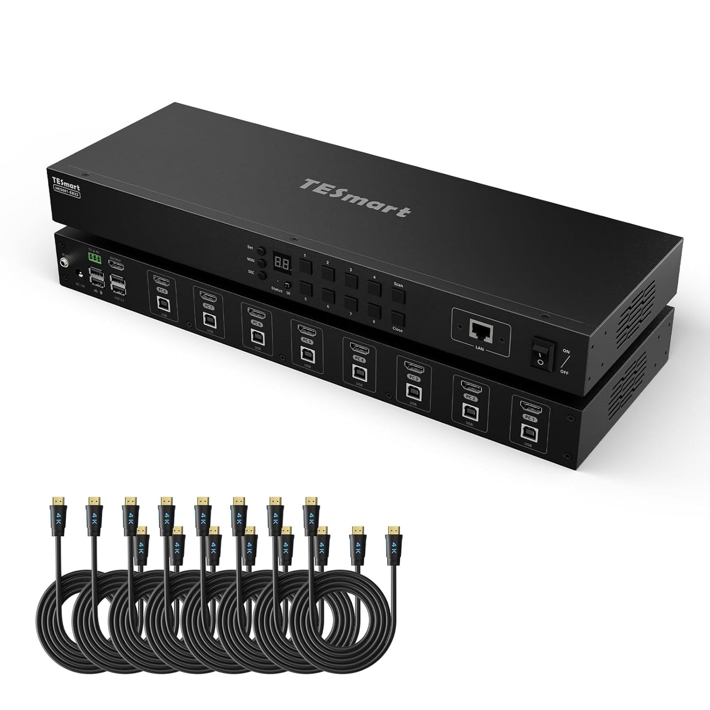TESmart 8X1 HDMI KVM Switch for Seamless Multi-Computer Control
